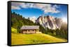 Great View on the Pizes De Cir Ridge, Valley Gardena. National Park Dolomites, South Tyrol. Locatio-Leonid Tit-Framed Stretched Canvas