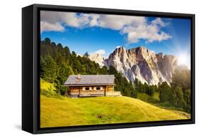 Great View on the Pizes De Cir Ridge, Valley Gardena. National Park Dolomites, South Tyrol. Locatio-Leonid Tit-Framed Stretched Canvas