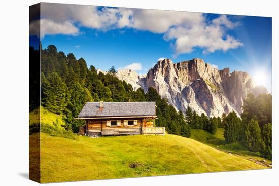 Great View on the Pizes De Cir Ridge, Valley Gardena. National Park Dolomites, South Tyrol. Locatio-Leonid Tit-Stretched Canvas