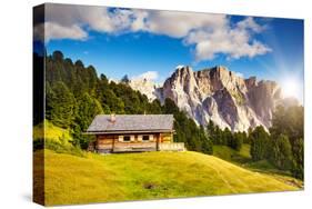 Great View on the Pizes De Cir Ridge, Valley Gardena. National Park Dolomites, South Tyrol. Locatio-Leonid Tit-Stretched Canvas