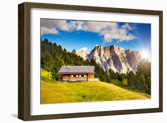 Great View on the Pizes De Cir Ridge, Valley Gardena. National Park Dolomites, South Tyrol. Locatio-Leonid Tit-Framed Photographic Print