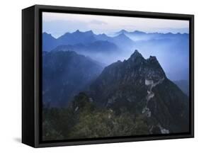 Great Wall in Early Morning Mist, China-Keren Su-Framed Stretched Canvas