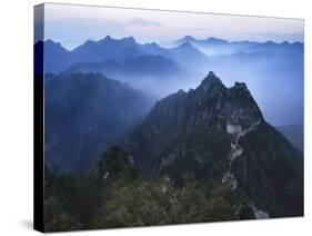 Great Wall in Early Morning Mist, China-Keren Su-Stretched Canvas