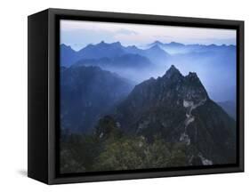 Great Wall in Early Morning Mist, China-Keren Su-Framed Stretched Canvas