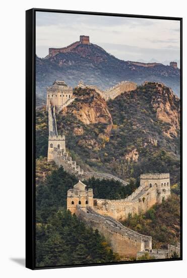 Great Wall of China and Jinshanling Mountains at sunrise, Jinshanling, China-Adam Jones-Framed Stretched Canvas