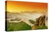 Great Wall of China at Sunrise.-Liang Zhang-Stretched Canvas