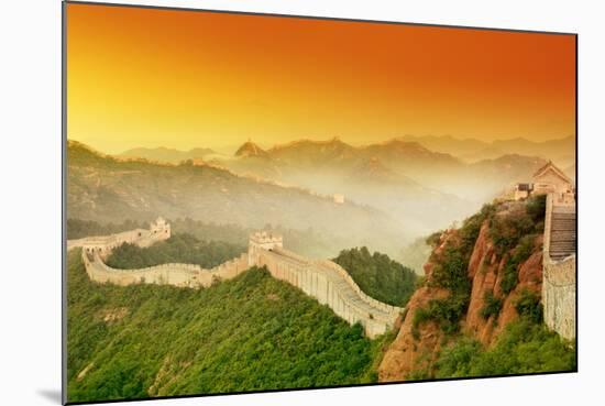 Great Wall of China at Sunrise.-Liang Zhang-Mounted Photographic Print