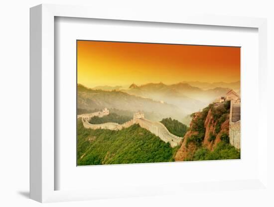 Great Wall of China at Sunrise.-Liang Zhang-Framed Photographic Print