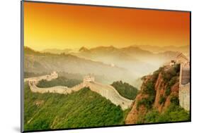 Great Wall of China at Sunrise.-Liang Zhang-Mounted Photographic Print