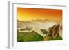 Great Wall of China at Sunrise.-Liang Zhang-Framed Photographic Print