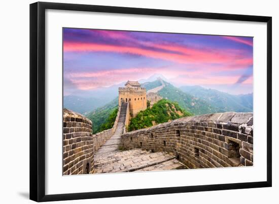 Great Wall of China at the Jinshanling Section.-SeanPavonePhoto-Framed Photographic Print