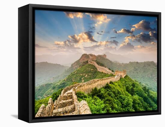 Great Wall of China at the Jinshanling Section-Sean Pavone-Framed Stretched Canvas