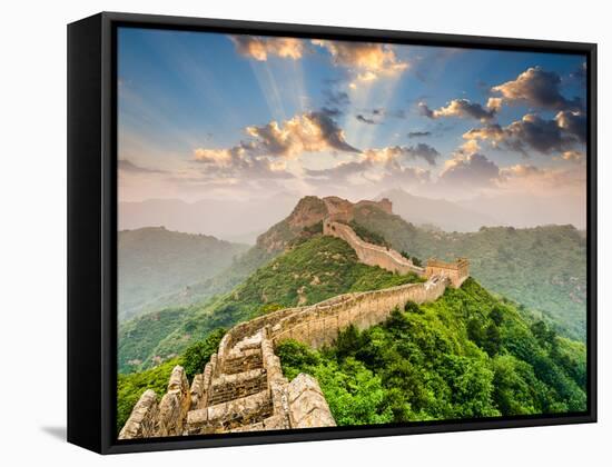 Great Wall of China at the Jinshanling Section-Sean Pavone-Framed Stretched Canvas