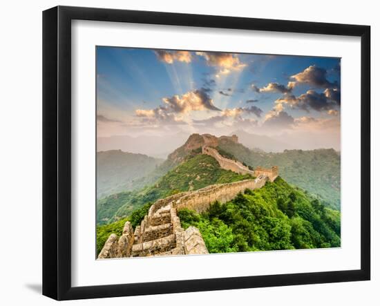 Great Wall of China at the Jinshanling Section-Sean Pavone-Framed Premium Photographic Print