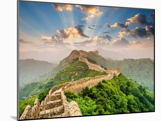 Great Wall of China at the Jinshanling Section-Sean Pavone-Mounted Premium Photographic Print