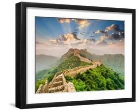 Great Wall of China at the Jinshanling Section-Sean Pavone-Framed Photographic Print