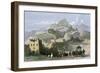 Great Wall of China. Colour Engraving.-null-Framed Giclee Print