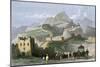 Great Wall of China. Colour Engraving.-null-Mounted Giclee Print