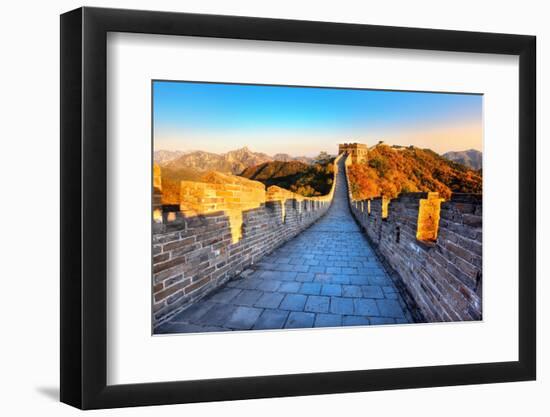 Great Wall of China in Autumn-Liang Zhang-Framed Photographic Print