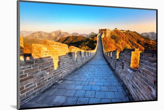 Great Wall of China in Autumn-Liang Zhang-Mounted Photographic Print