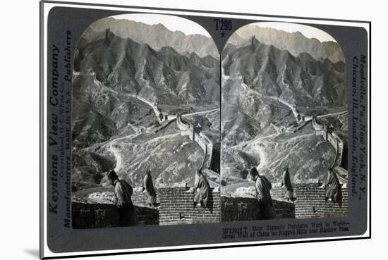 Great Wall of China, Near Hankow Pass, China, C1900s-null-Mounted Giclee Print