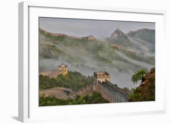 Great Wall of China on a Foggy Morning. Jinshanling, China-Darrell Gulin-Framed Photographic Print