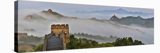 Great Wall of China on a Foggy Morning. Jinshanling, China-Darrell Gulin-Stretched Canvas