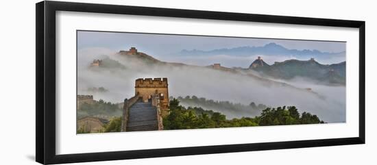 Great Wall of China on a Foggy Morning. Jinshanling, China-Darrell Gulin-Framed Photographic Print