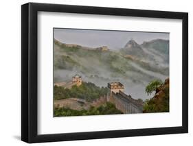 Great Wall of China on a Foggy Morning. Jinshanling, China-Darrell Gulin-Framed Premium Photographic Print