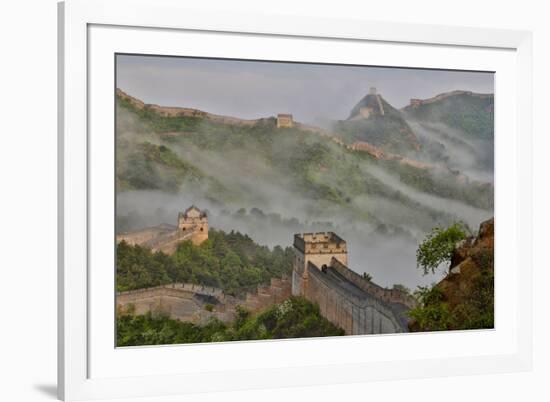 Great Wall of China on a Foggy Morning. Jinshanling, China-Darrell Gulin-Framed Photographic Print