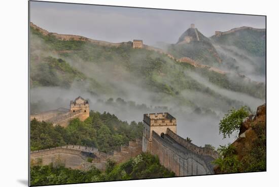 Great Wall of China on a Foggy Morning. Jinshanling, China-Darrell Gulin-Mounted Photographic Print