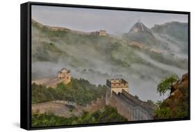 Great Wall of China on a Foggy Morning. Jinshanling, China-Darrell Gulin-Framed Stretched Canvas