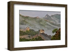 Great Wall of China on a Foggy Morning. Jinshanling, China-Darrell Gulin-Framed Photographic Print