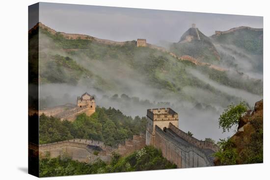 Great Wall of China on a Foggy Morning. Jinshanling, China-Darrell Gulin-Stretched Canvas