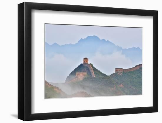 Great Wall of China on a Foggy Morning. Jinshanling, China-Darrell Gulin-Framed Photographic Print