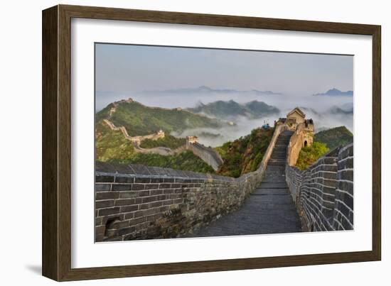 Great Wall of China on a Foggy Morning. Jinshanling, China-Darrell Gulin-Framed Photographic Print