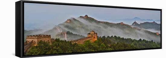 Great Wall of China on a Foggy Morning. Jinshanling, China-Darrell Gulin-Framed Stretched Canvas