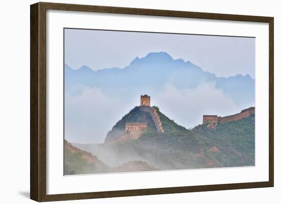 Great Wall of China on a Foggy Morning. Jinshanling, China-Darrell Gulin-Framed Photographic Print