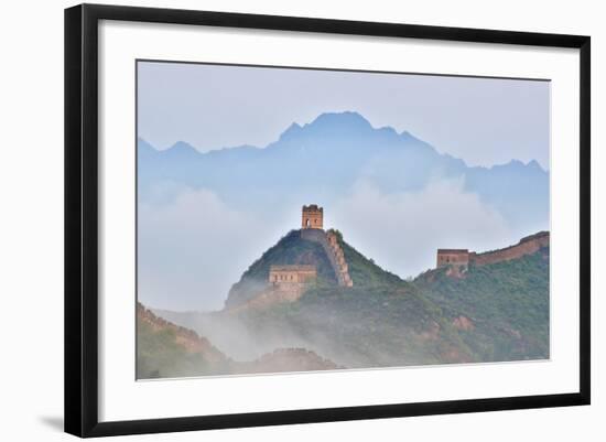 Great Wall of China on a Foggy Morning. Jinshanling, China-Darrell Gulin-Framed Photographic Print