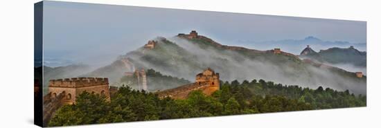 Great Wall of China on a Foggy Morning. Jinshanling, China-Darrell Gulin-Stretched Canvas