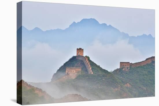 Great Wall of China on a Foggy Morning. Jinshanling, China-Darrell Gulin-Stretched Canvas