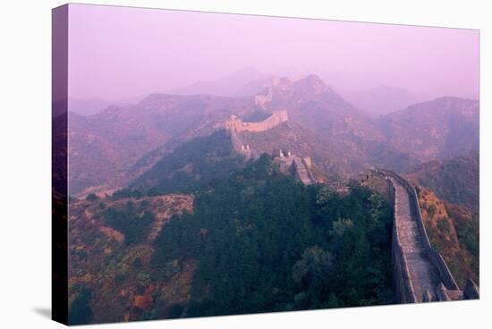 Great Wall of China, UNESCO World Heritage Site, in Mist, Near Beijing, China, Asia-Nancy Brown-Stretched Canvas