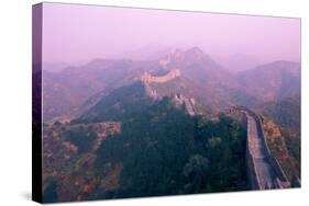 Great Wall of China, UNESCO World Heritage Site, in Mist, Near Beijing, China, Asia-Nancy Brown-Stretched Canvas