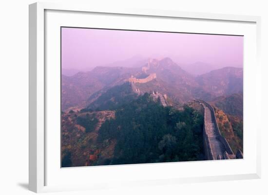 Great Wall of China, UNESCO World Heritage Site, in Mist, Near Beijing, China, Asia-Nancy Brown-Framed Photographic Print