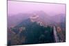Great Wall of China, UNESCO World Heritage Site, in Mist, Near Beijing, China, Asia-Nancy Brown-Mounted Photographic Print