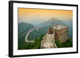 Great Wall of China. Unrestored Sections at Jinshanling-Sean Pavone-Framed Photographic Print