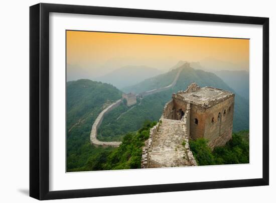 Great Wall of China. Unrestored Sections at Jinshanling-Sean Pavone-Framed Photographic Print