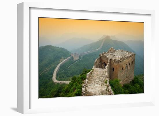 Great Wall of China. Unrestored Sections at Jinshanling-Sean Pavone-Framed Photographic Print