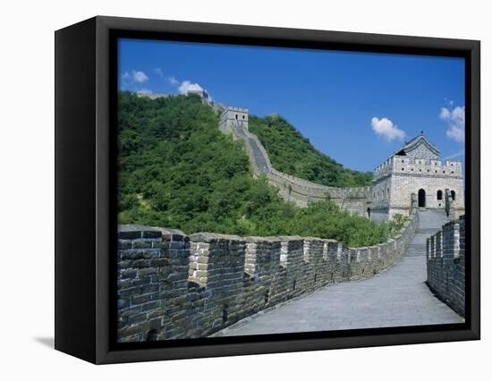 Great Wall, Restored Section with Watchtowers, Mutianyu, Near Beijing, China-Anthony Waltham-Framed Stretched Canvas