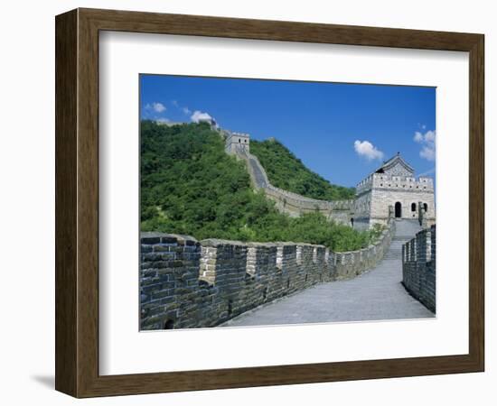 Great Wall, Restored Section with Watchtowers, Mutianyu, Near Beijing, China-Anthony Waltham-Framed Photographic Print